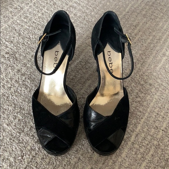 Classic 2000’s Millennium Black Ankle Strap Leather and Suede Heels - Picture 3 of 8